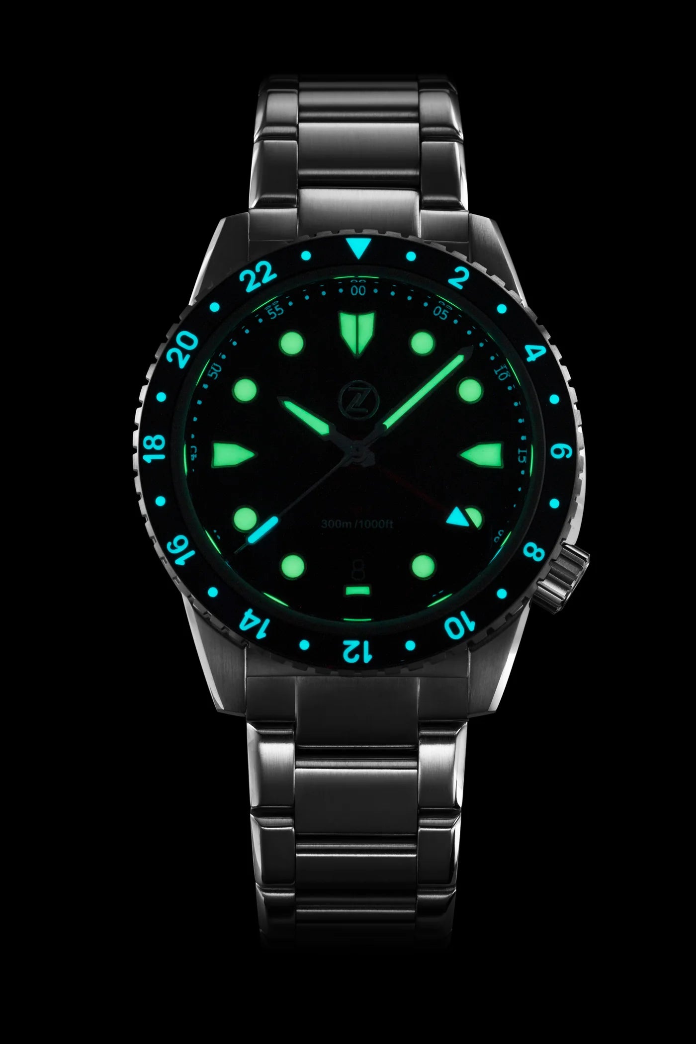Mako 300M GMT BLACK with Vintage Lume