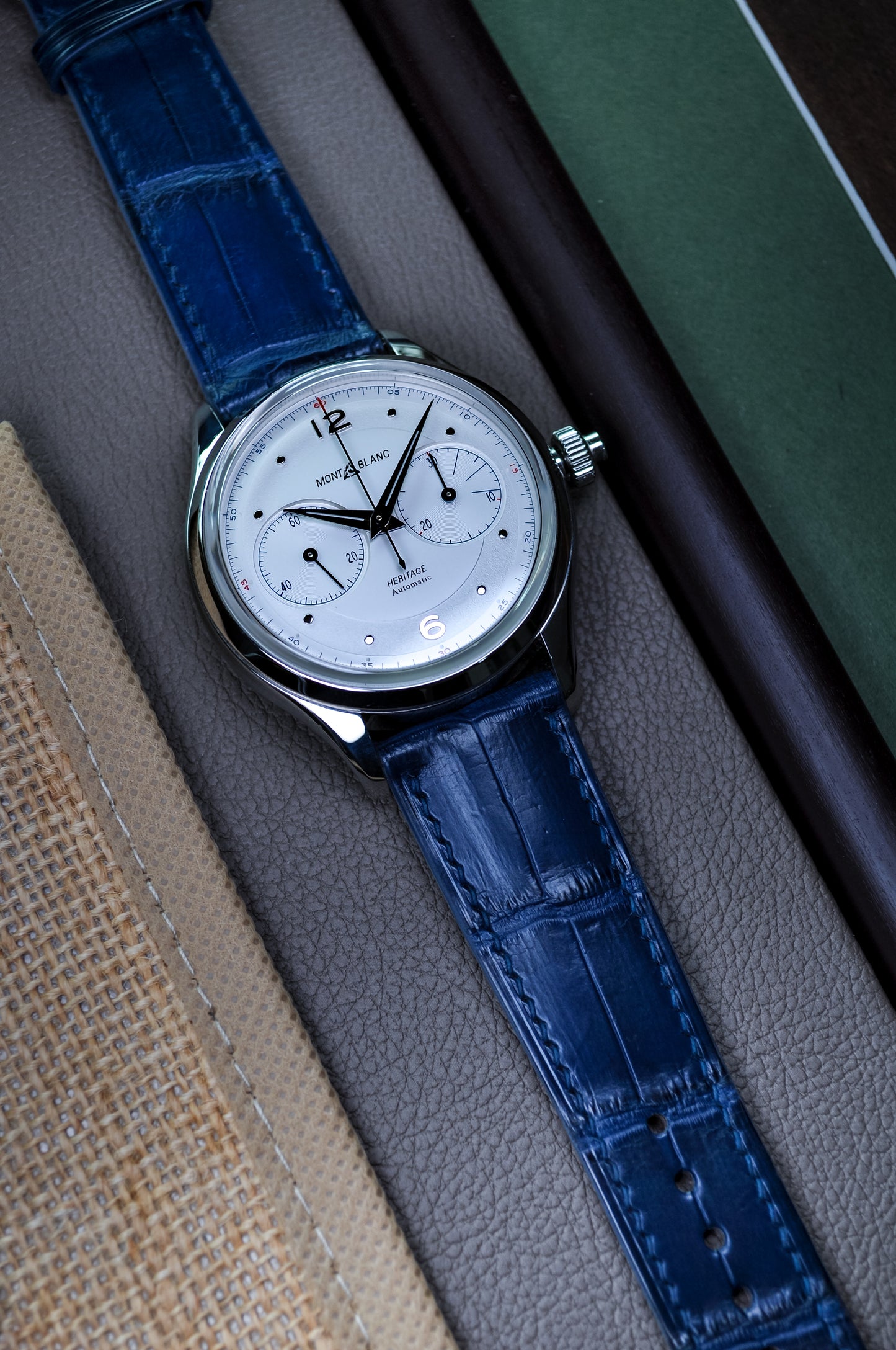 Handmade Crocodile Strap-Azure Blue-Glazed (Slight Padded)