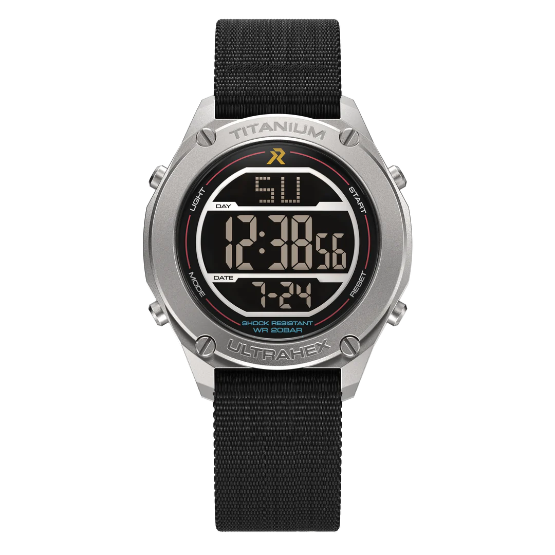 RZE UTD-8000-BK on Black Elastic Strap