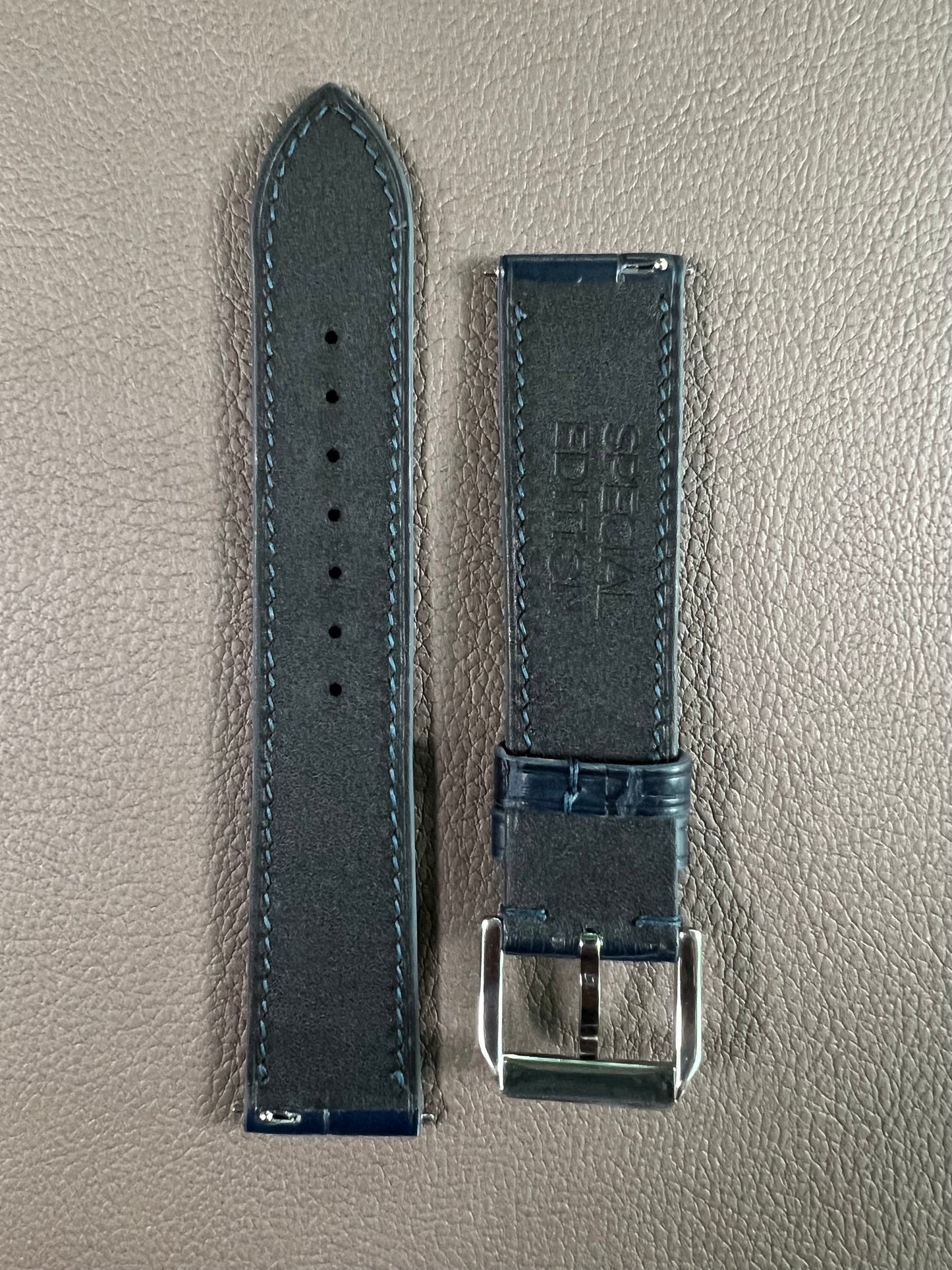 Handmade Crocodile Strap-Navy