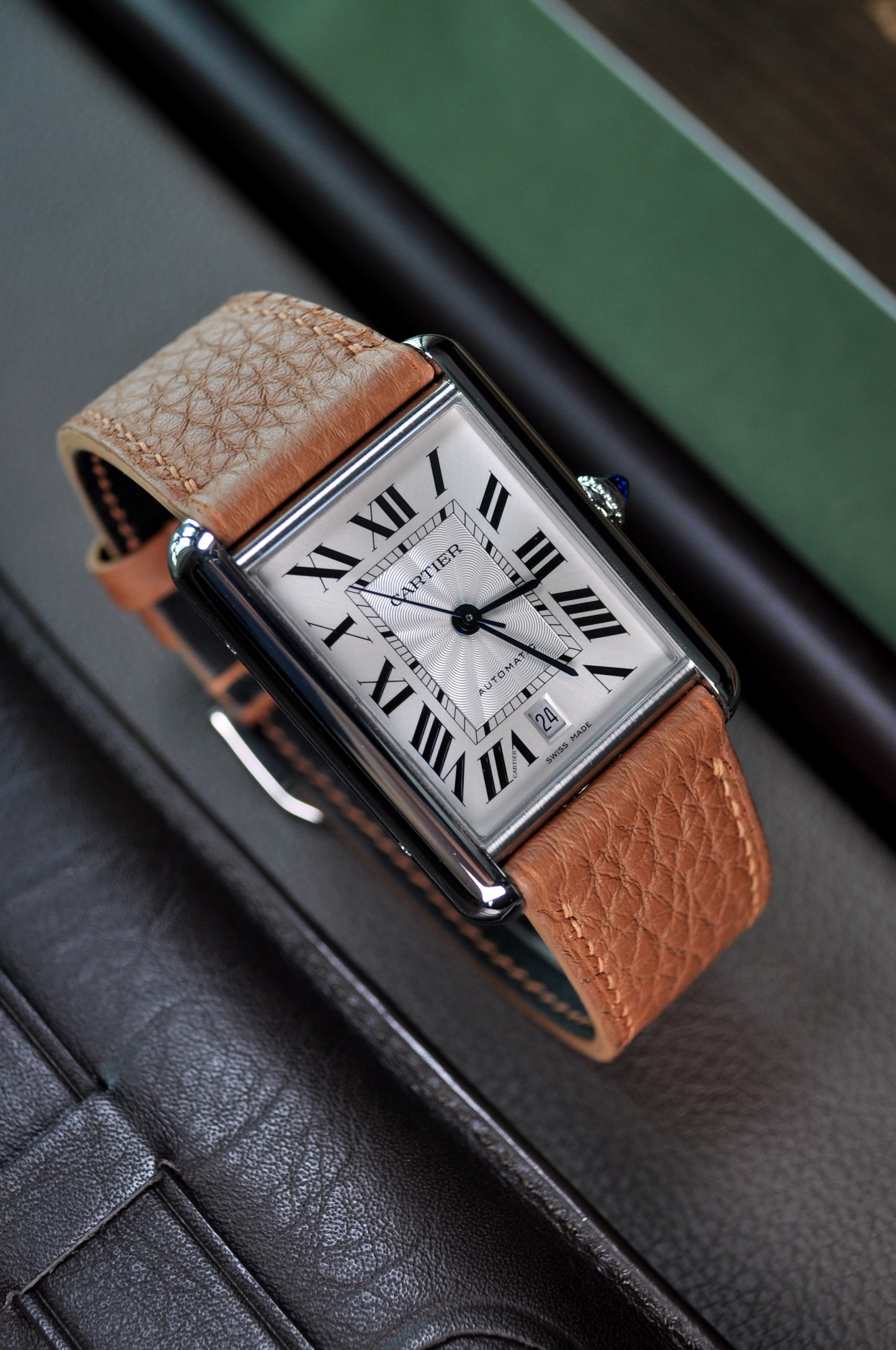 Handmade Togo Leather Strap-Brown