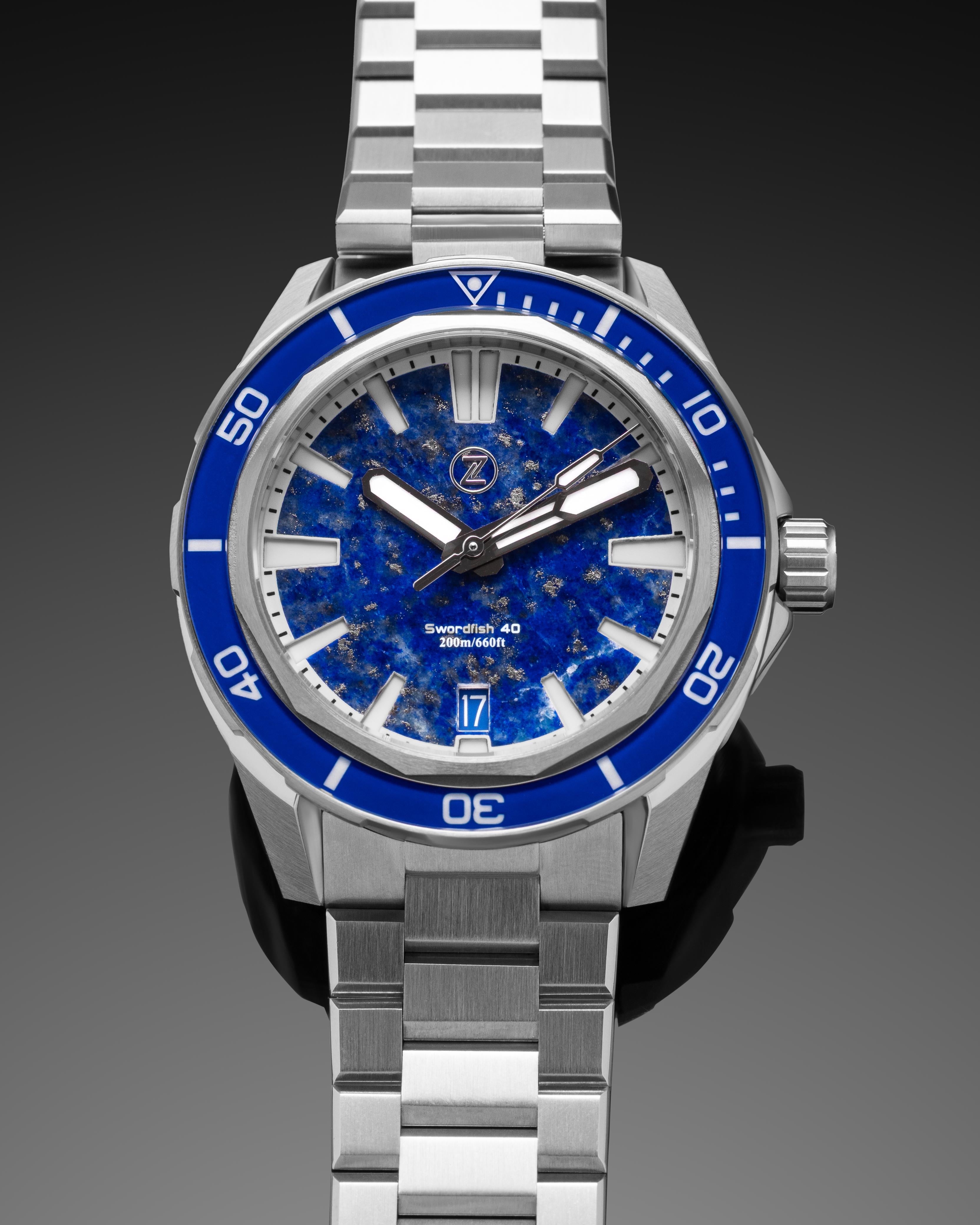 Saruwa2♡ Special Edition X Zelos Swordfish 200m diver with Lapis Lazuli