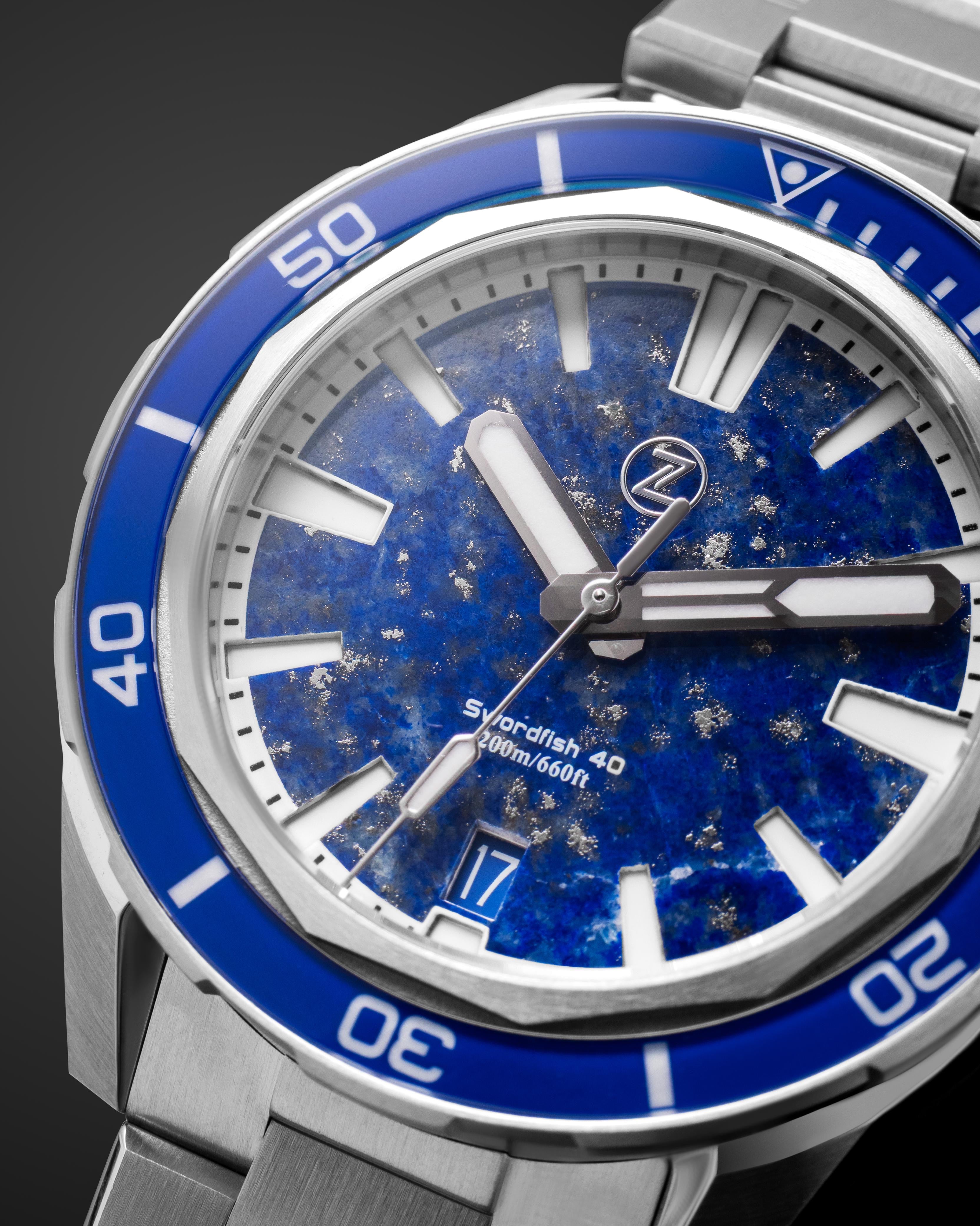 Special Edition X Zelos Swordfish 200m diver with Lapis Lazuli