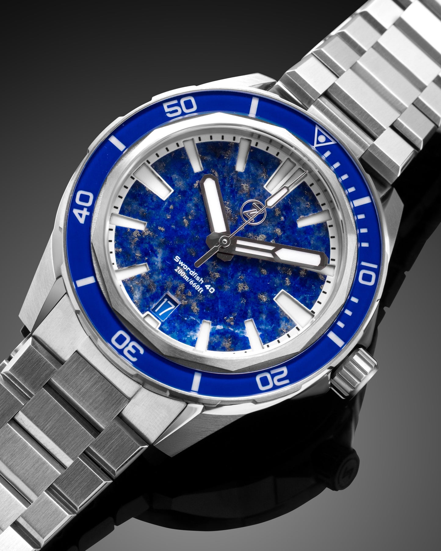 Special Edition X Zelos Swordfish 200m diver with Lapis Lazuli dial 50 pcs